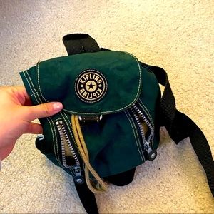 Mini green Kipling backpack great condition